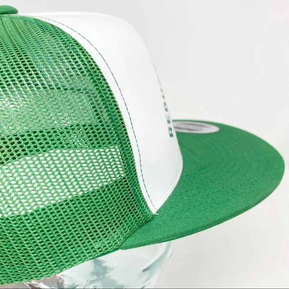 Reduce Reuse Rerad green & white novelty trucker snap back hat‎ one size NWOT